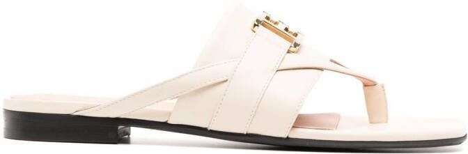Bally Elia leather flat sandals White