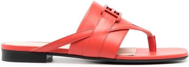 Bally logo-embellishment leather sandals Orange