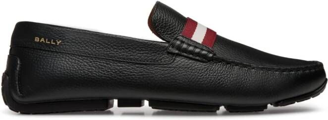 Bally Pilot Driver in Grained Leather wide foot morphology Black