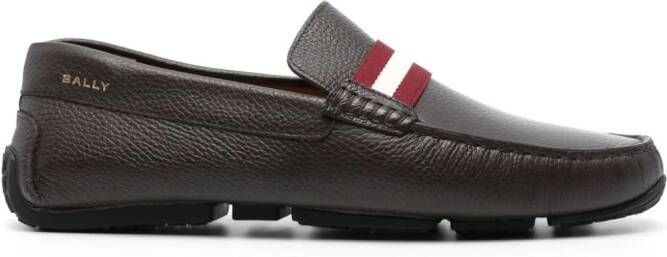 Bally logo-print leather loafers Brown