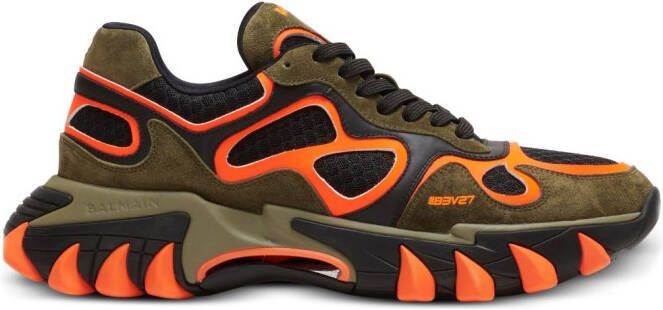 Balmain Khaki  Orange B-East Sneakers - Picture 5