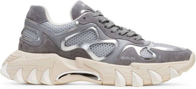 Balmain B-East panelled low-top sneakers Grey - Picture 6