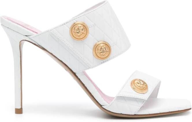 Balmain Eva 100mm leather sandals White