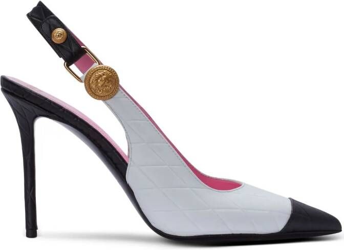 Balmain pointed-toe leather pumps Black