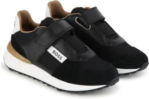 BOSS Kidswear logo-print panelled sneakers Black