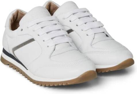 Brunello Cucinelli Kids lace-up leather sneakers White
