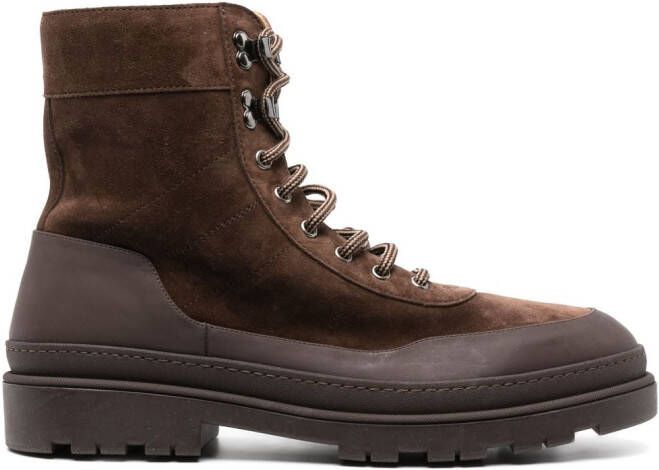 Brunello Cucinelli lace-up suede ankle boots Brown