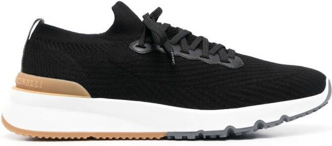 Brunello Cucinelli low-top knitted sneakers Black