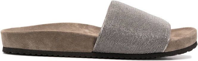 Brunello Cucinelli monili vamp slides Silver - Picture 2