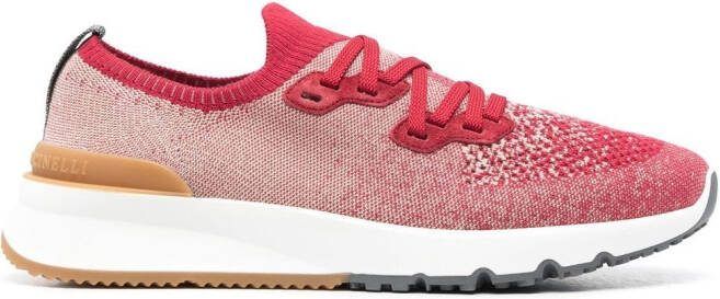 Brunello Cucinelli speckled low-top sneakers Red