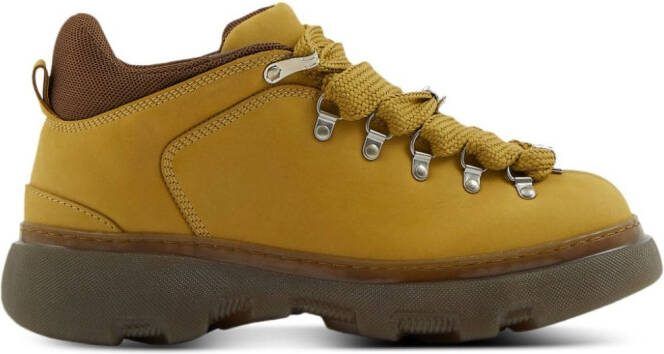 Burberry lace-up leather ankle boots Brown