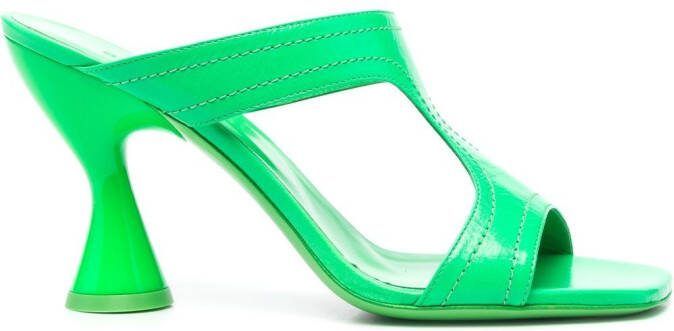 BY FAR 95mm leather sandals Green