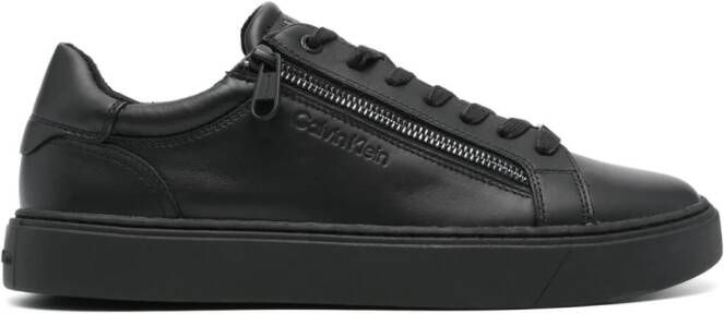 Calvin Klein logo-debossed leather sneakers Black