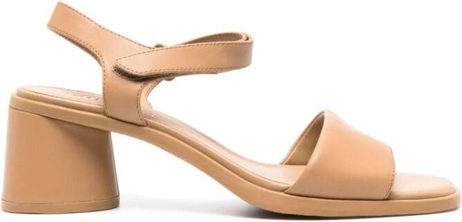 Camper Kiara block-heel leather sandals Brown