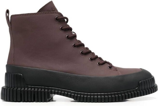 Camper Pix leather ankle boots Red