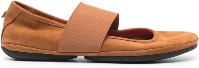Camper Right Nina suede ballerina shoes Brown