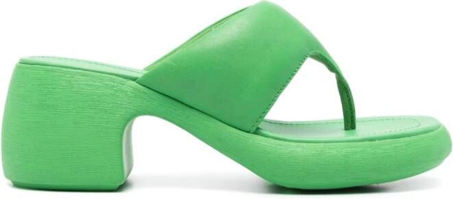 Camper Thelma 71mm leather sandals Green