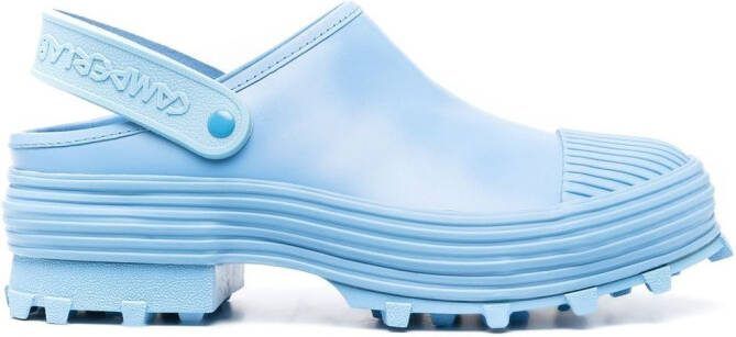 CamperLab logo-strap chunky mules Blue