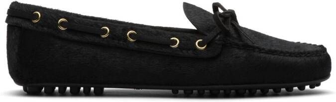 Car Shoe calf hair driving shoes Black