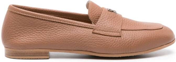 Casadei Antilope leather loafers Brown