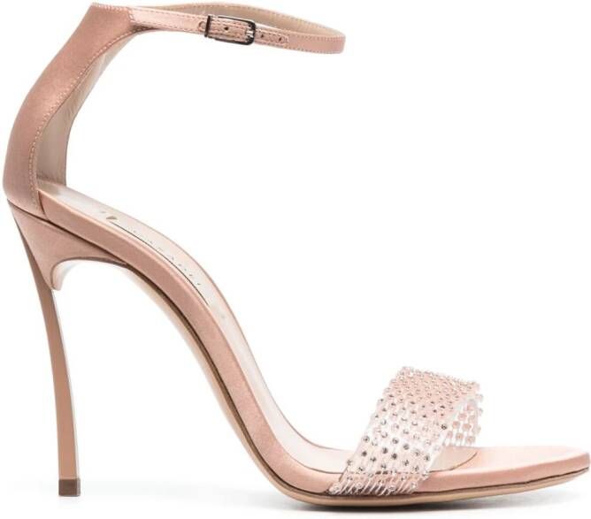 Casadei 100mm Blade Twenties satin pumps Neutrals
