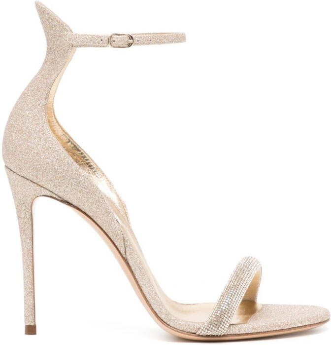 Casadei 120mm Cappa Blade Stratosphere sandals Gold