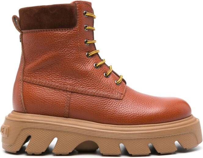 Casadei Generation C leather boots Brown