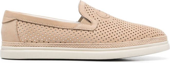 Casadei Nabuk leather loafers Neutrals