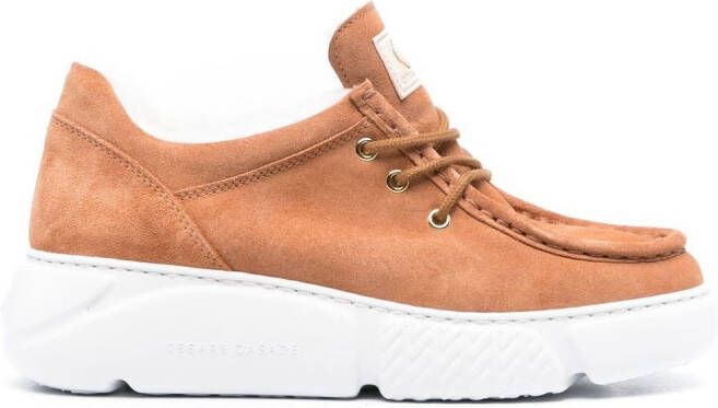 Casadei shearling-lined mid-top sneakers Brown