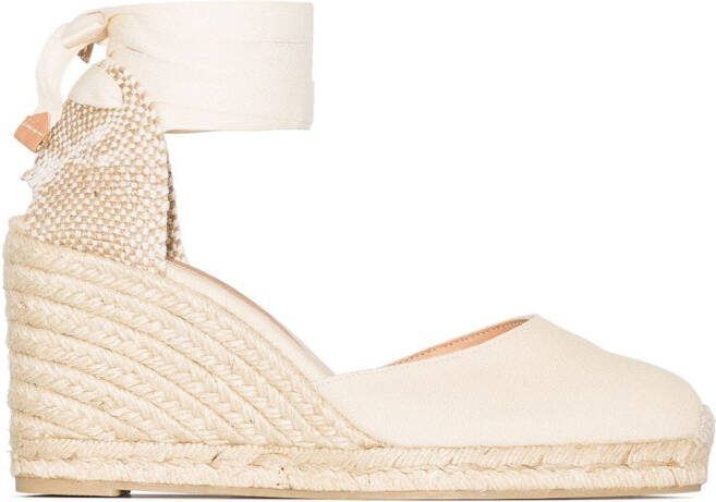 Castañer Carina 80 canvas wedge heels Neutrals
