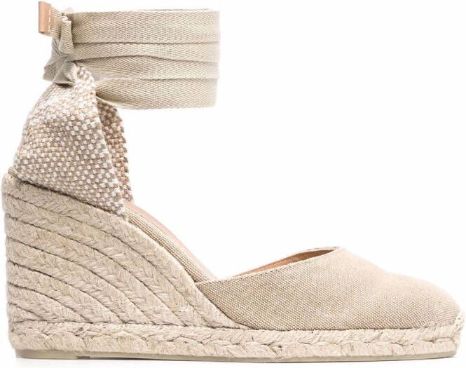 Castañer tie-detail suede espadrilles Neutrals