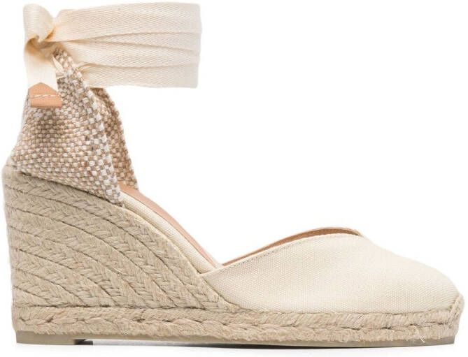 Castañer tie-fastening wedge sandals Neutrals