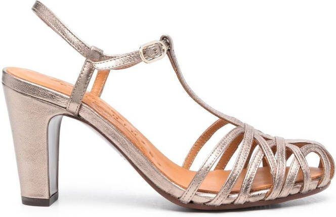 Chie Mihara Ku-Quenu 90mm leather sandals Gold