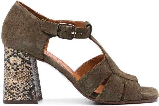 Chie Mihara Pargo 85mm suede sandals Green