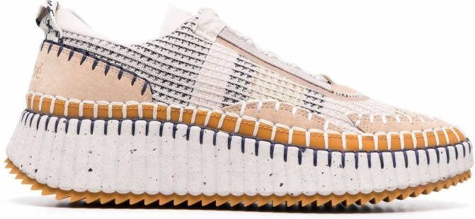 Chloé whipstitch-trim sneakers Neutrals