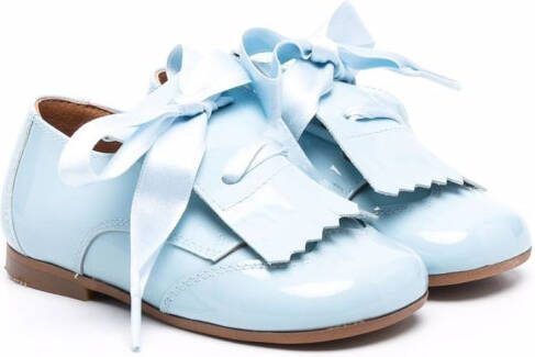 CLARYS lace-up leather loafers Blue