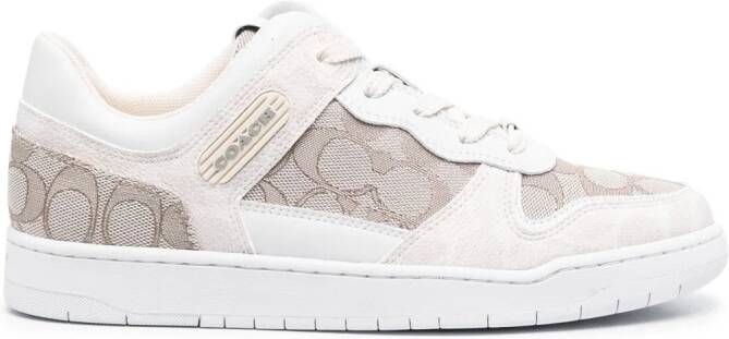 Coach monogram-print lace-up sneakers Neutrals