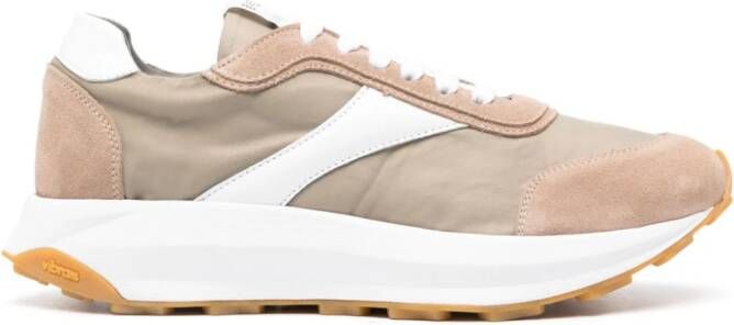Corneliani lace-up panelled sneakers Neutrals
