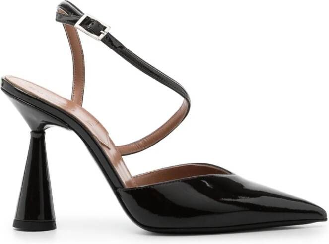 D'ACCORI 100mm pointed-toe leather pumps Brown