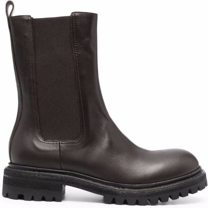 Del Carlo chunky leather boots Brown