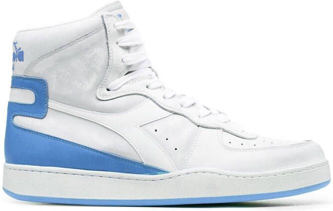 Diadora high-top panelled leather sneakers White