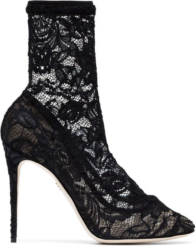Dolce  Gabbana 105 lace ankle boots Black