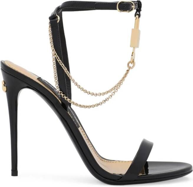 Dolce  Gabbana 105mm Keira chain-link sandals Black