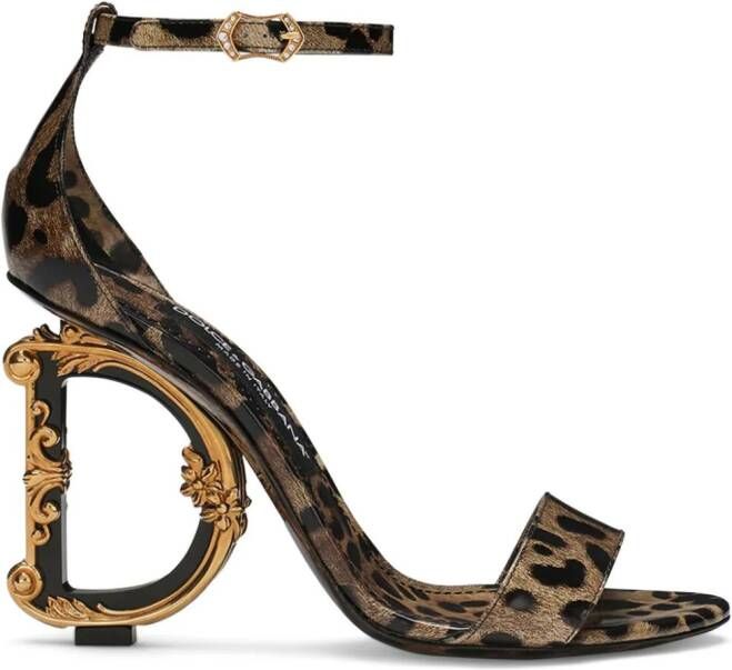 Dolce  Gabbana 105mm Baroque DG-heel sandals Brown