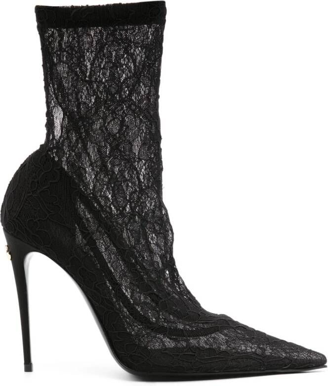 Dolce  Gabbana 110mm corded-lace boots Black