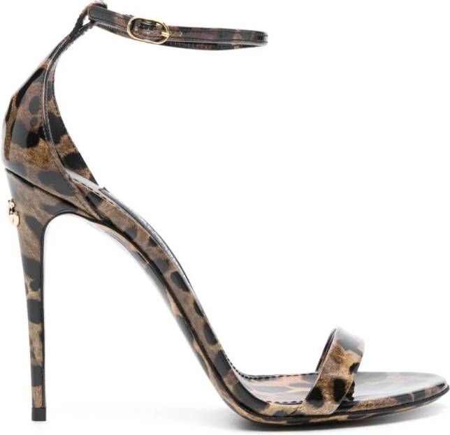 Dolce  Gabbana 110mm leopard-print sandals Black