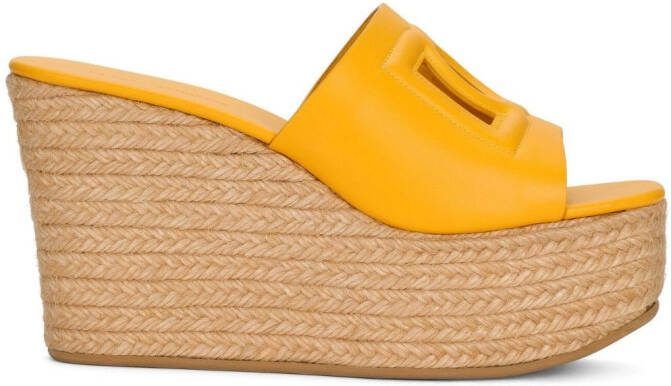 Dolce  Gabbana 110mm cut out-detail espadrilles Yellow