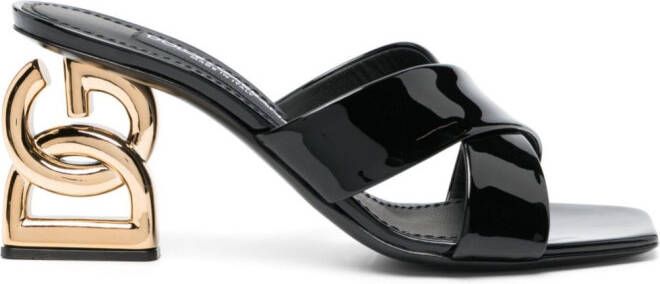 Dolce  Gabbana 3.5 85mm leather mules Black