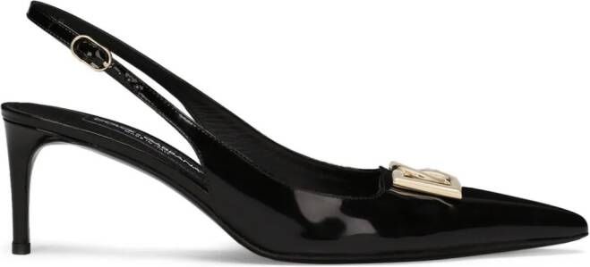 Dolce  Gabbana 60mm logo-plaque slingback pumps Black