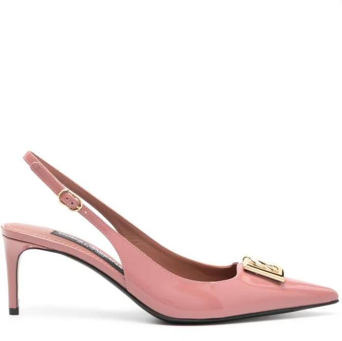 Dolce  Gabbana 65mm logo-plaque patent pumps Pink